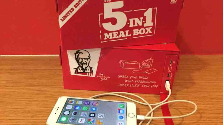 KFC India's new meal box lets you charge your phone while you eat