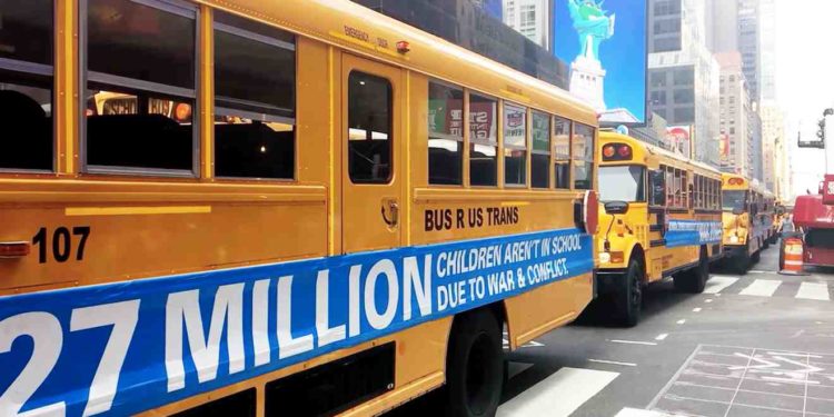 UNICEF Caused a Massive Schoolbus Jam in Manhattan for a Good Reason