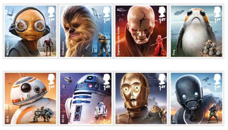 Royal Mail issues a collection of Star Wars stamps