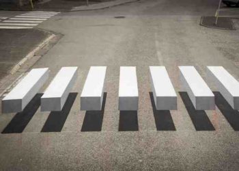 3D Pedestrian crossing that slows down the traffic 1