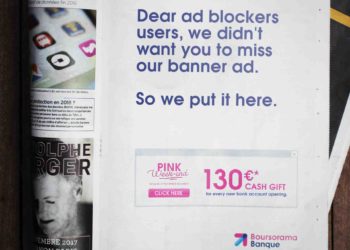 Kako bi zaobišla ad blockere, Boursorama banka stavila svoje baner oglase u print 3