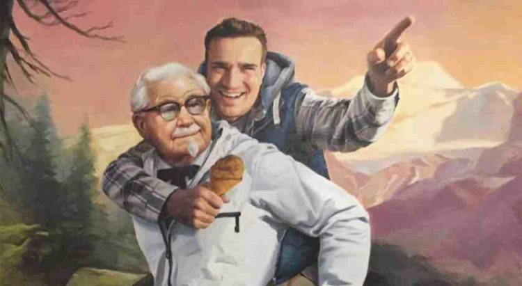 Guy who discovered KFC's „Secret recipe“ gets personalized portrait with Colonel Sanders 1