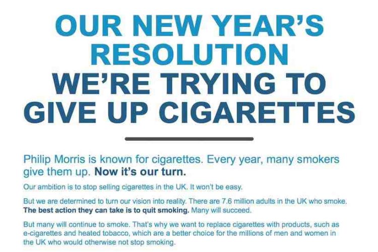 Tobacco giant launches anti-smoking ads in UK
