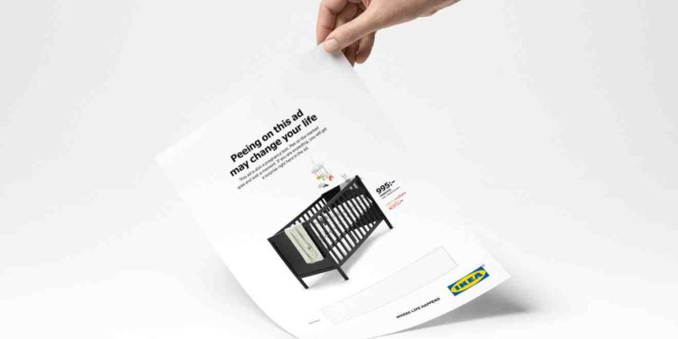 Ikea puts a real pregnancy test in its print ad