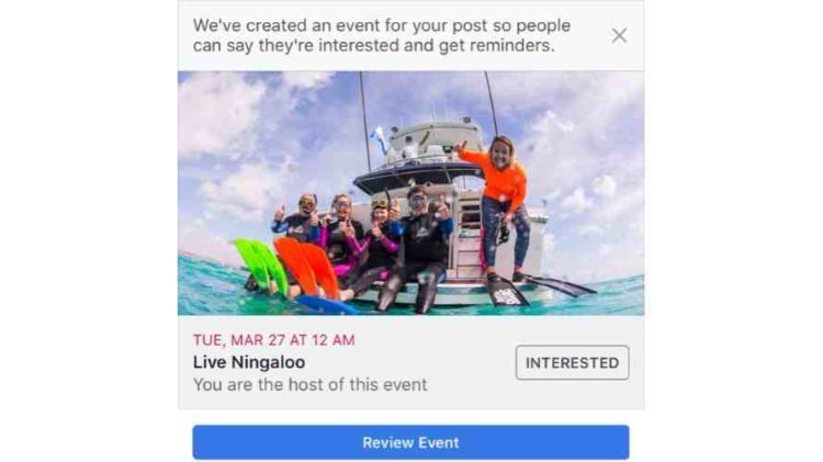 Facebook is testing a feature that automatically creates Events