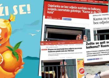 One brand in Croatia is seeking for the girl who picked up a fine for nude sunbathing on her own balcony