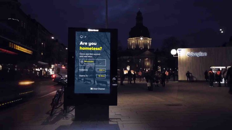 Sweden’s OOH company launches campaign to guide homeless to shelters in cold nights